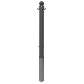 Ornamental bollard | Series 474B | � 76 mm | removable, self-engaging lockwith hot-dip galvanized ground socket part-no. 476.40approx. 400 mm below ground | with triangular locking mechanism acc. with DIN 3223 | with 2 eyelets
